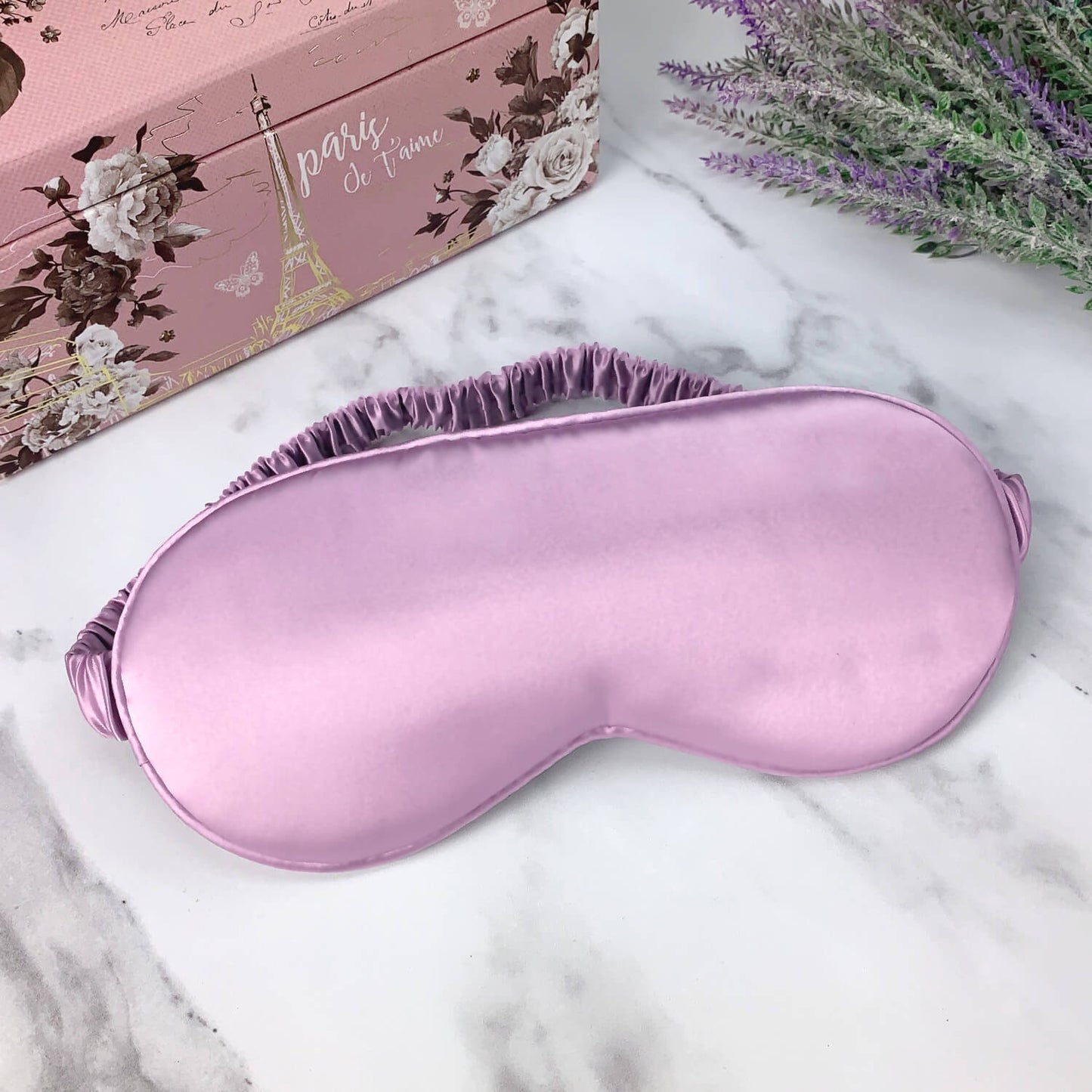 Lavender Silk Pillowcase, Eye Mask & Scrunchies Gift Set