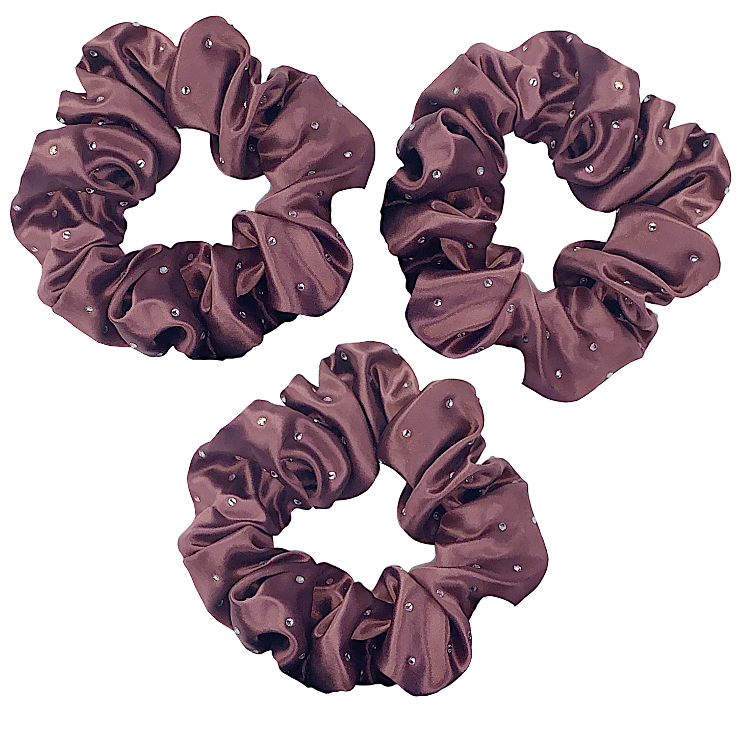 Silk Hair Ties with Crystals: Plum