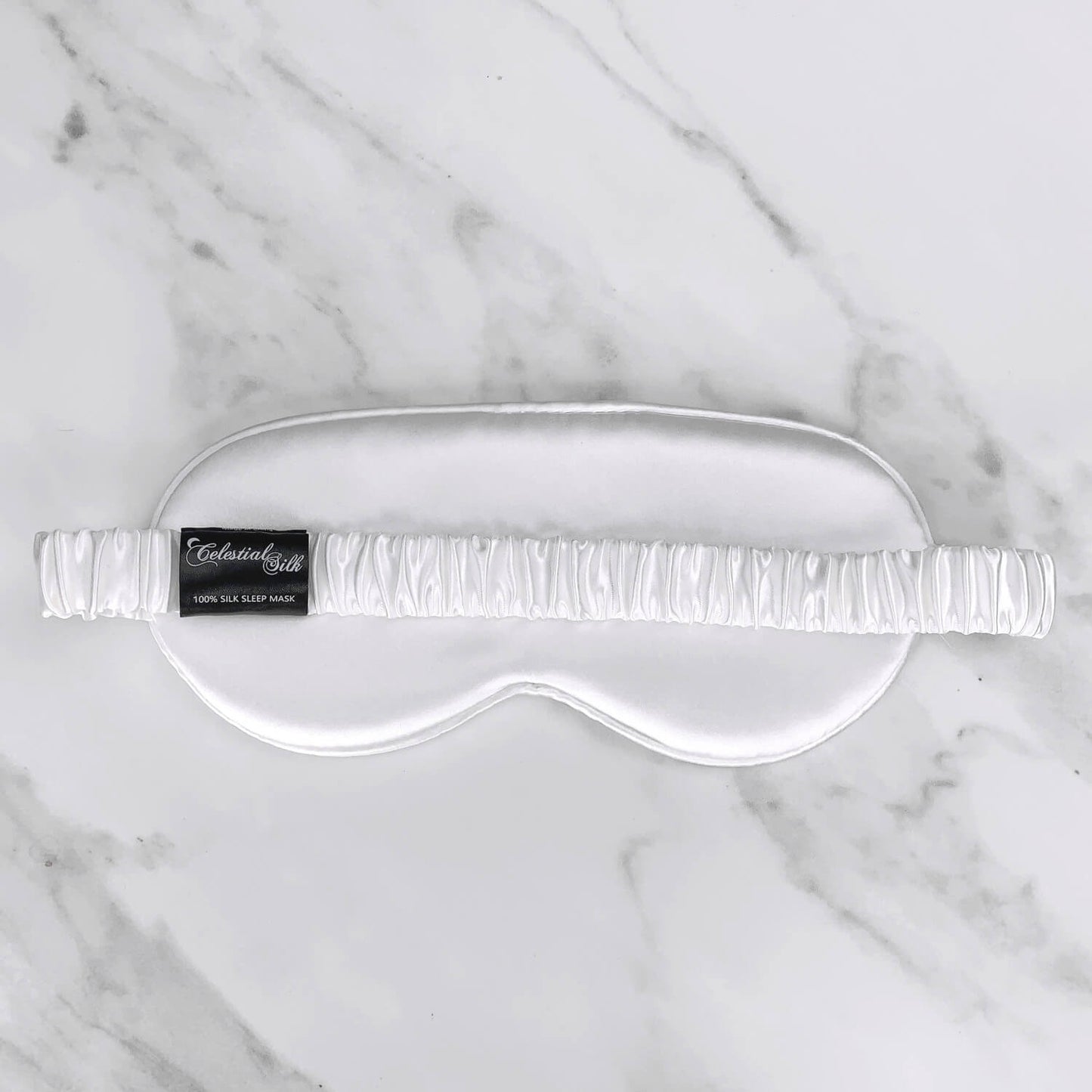100% 25 Momme Mulberry Silk Eye Mask  - White - Outlet