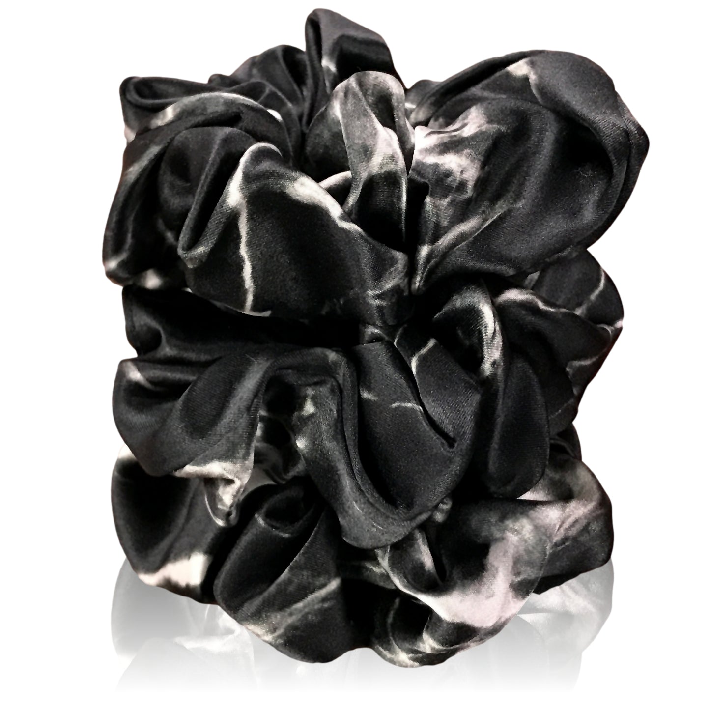 Large Black Marble Scrunchies - Outlet