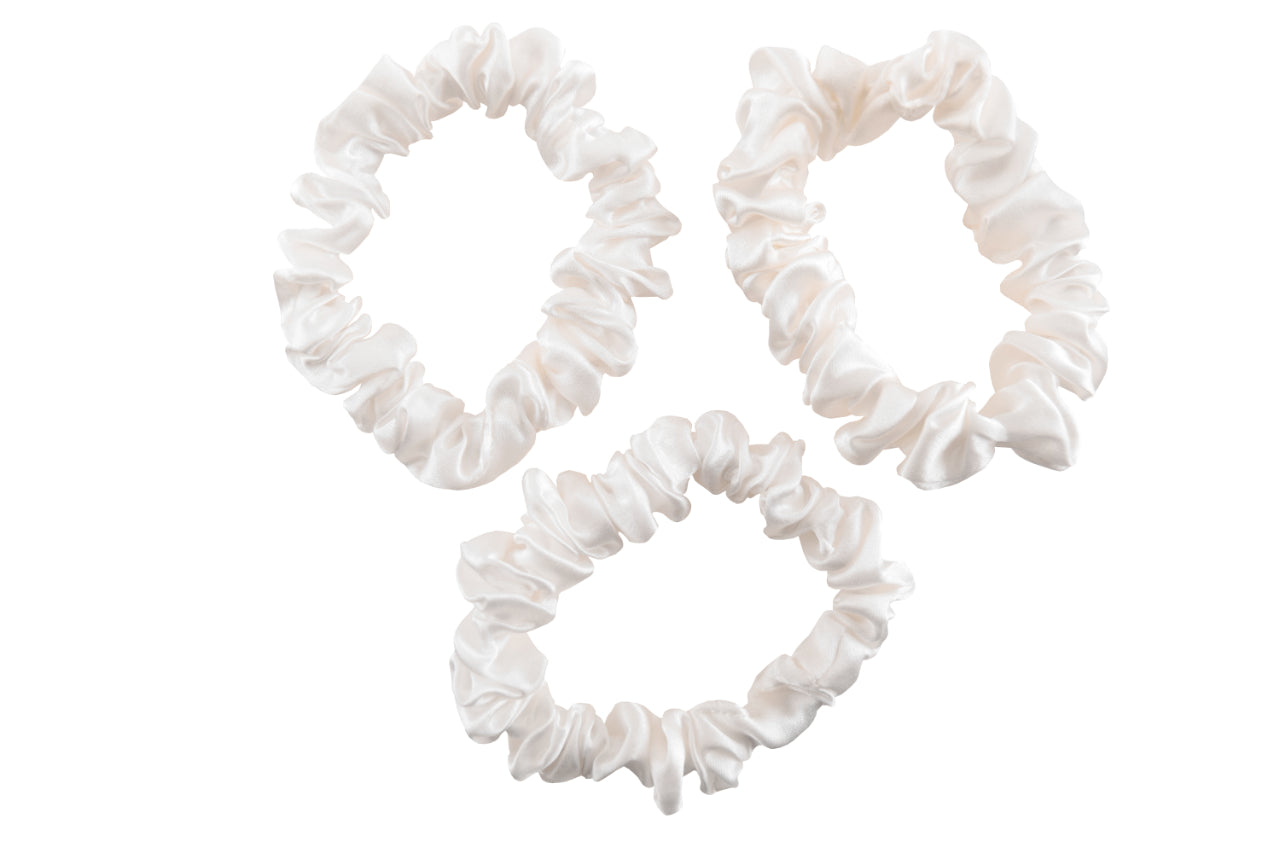 Silk Hair Ties - Ivory (Skinny) - Outlet