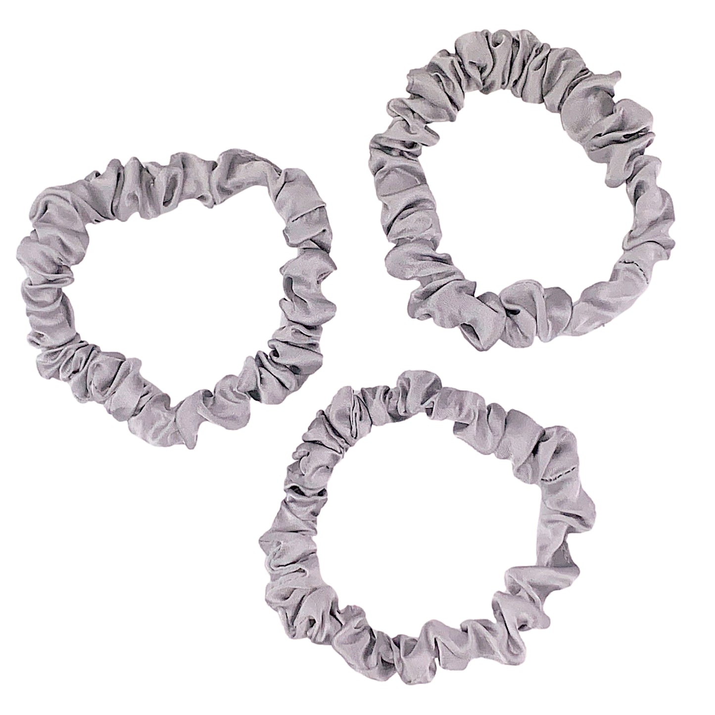 Silk Hair Ties - Silver (Skinny) - Outlet
