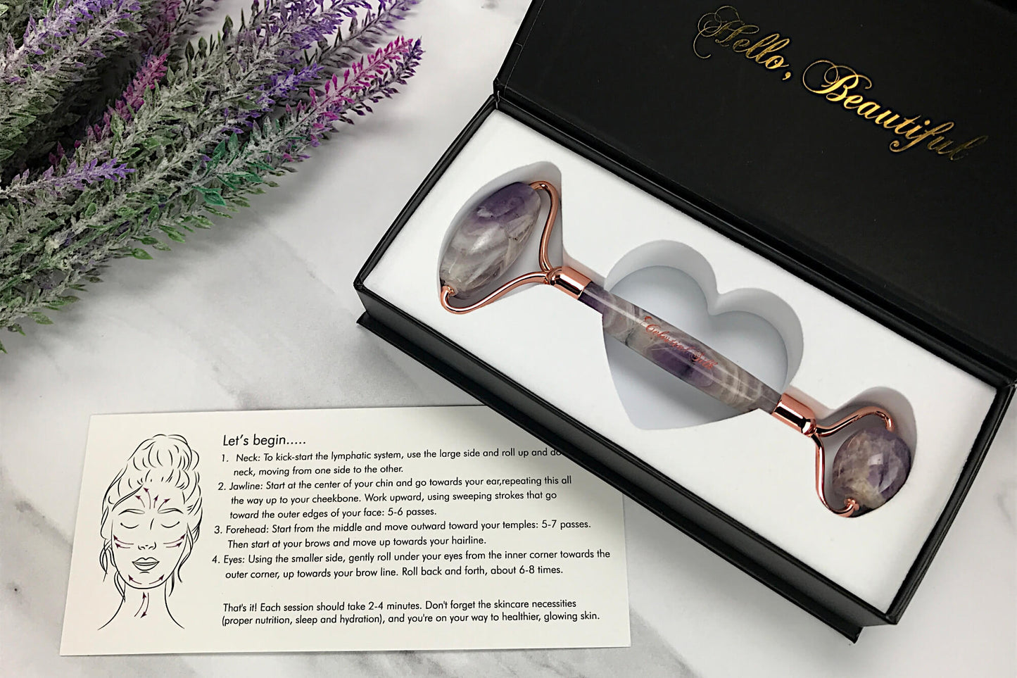 celestial silk amethyst facial roller amethyst face roller for women amethyst jade roller beauty gemstone face roller jade roller for face facial roller massager crystal facial roller crystal face roller amethyst roller for depuffing gemstone amethyst face roller