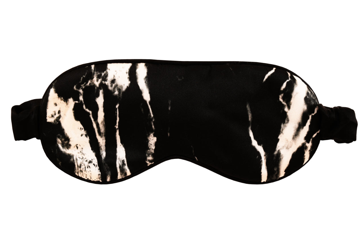 black mulberry silk eye mask with silk filling black marble silk sleep eye mask marble silk eye mask for sleeping