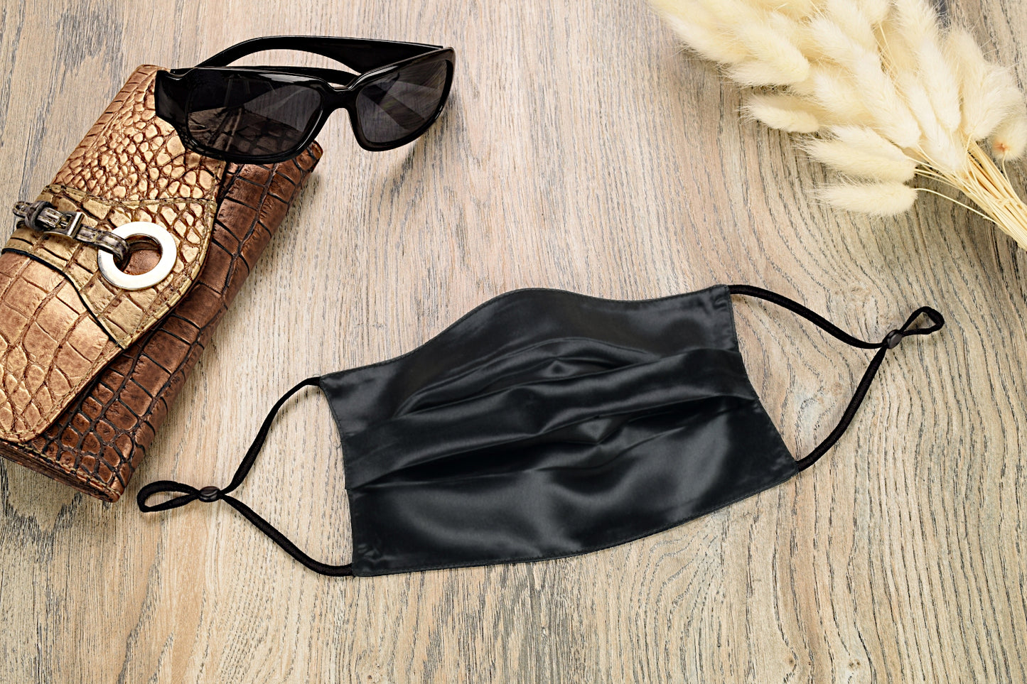 black silk face mask pleated silk face mask black silk face covering black silk facemask 100% silk
