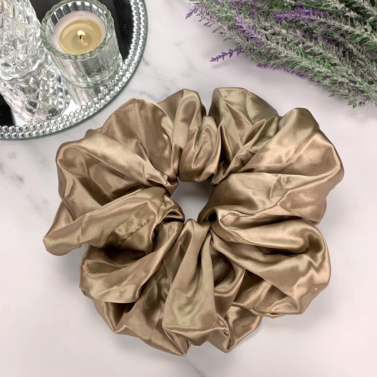 dark taupe oversized scrunchie celestial silk jumbo silk scrunchy