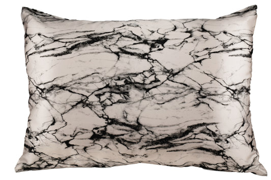 Silk Pillowcase - 25 Momme Pure Mulberry Silk - White Marble