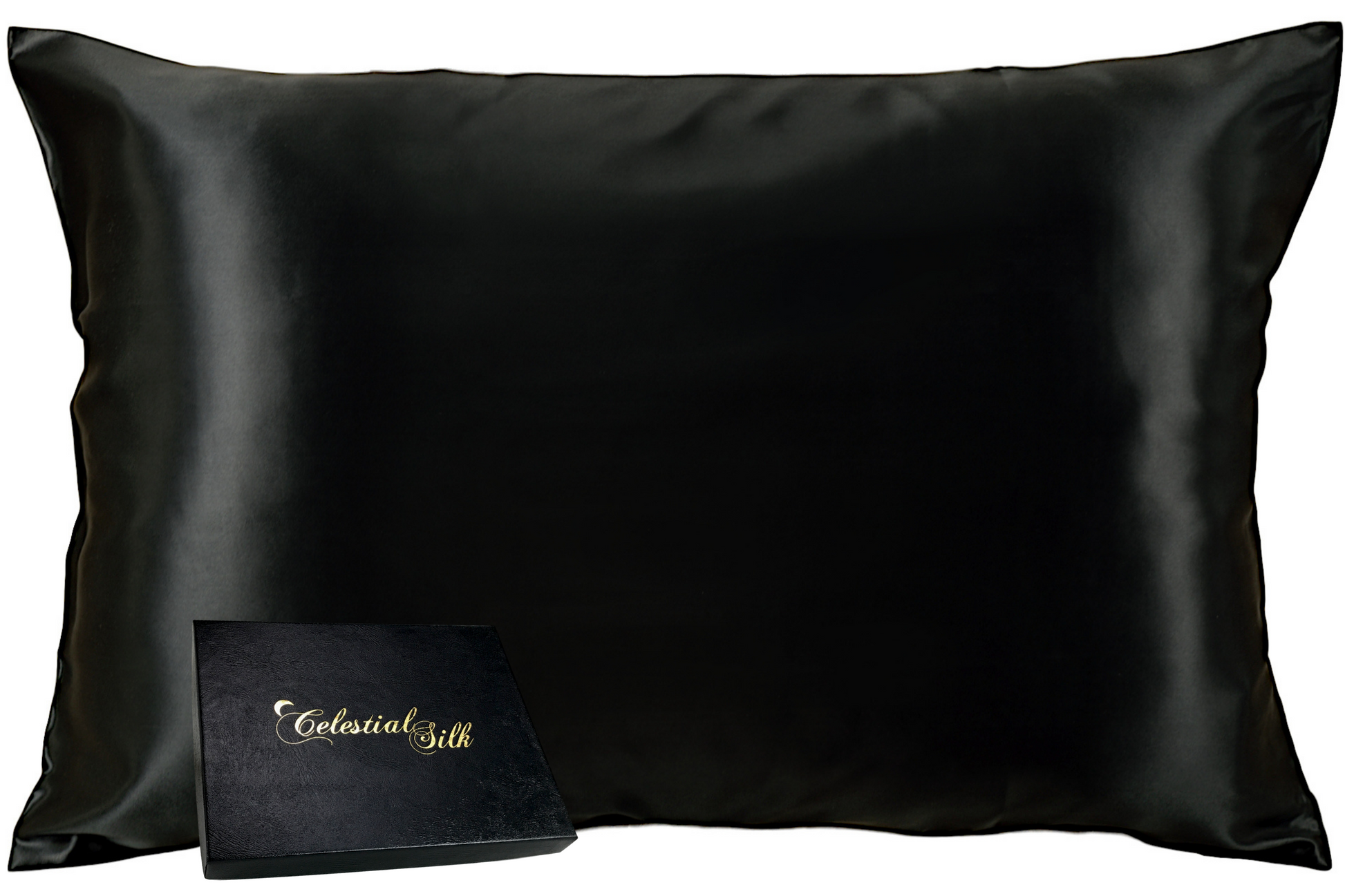 Celestial Silk black silk pillowcase