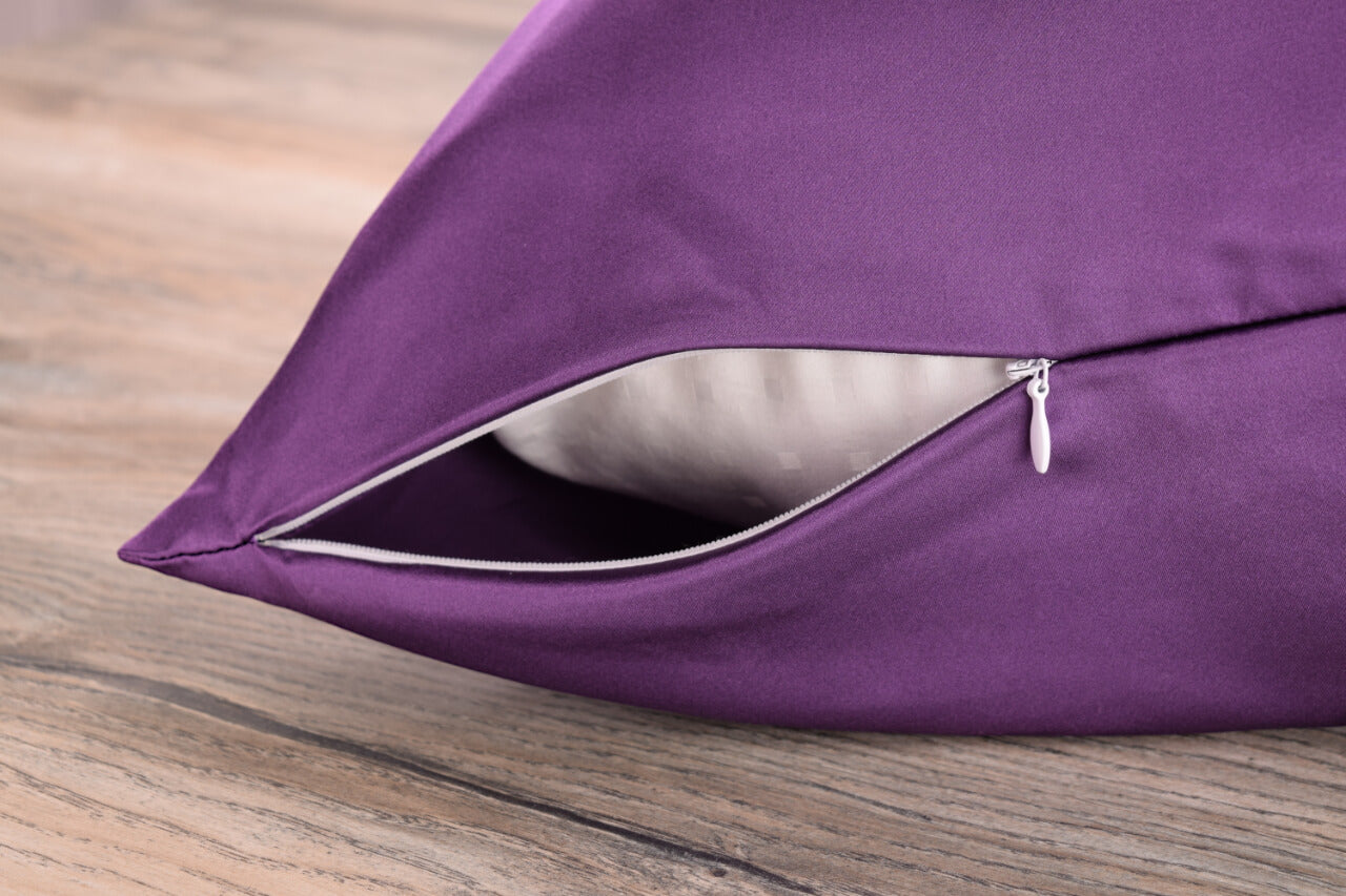 Celestial Silk plum silk pillowcase with hidden zipper