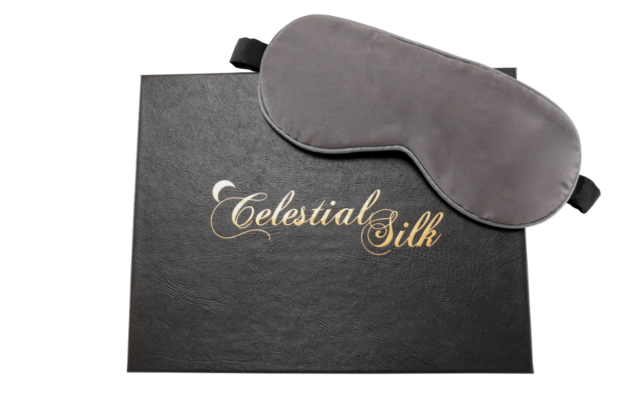 Mulberry Silk Eye Mask - Charcoal Gray Side Sleeper