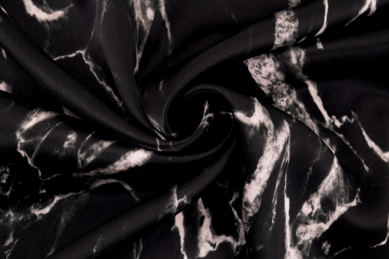 25 Momme Mulberry Silk Pillowcase - King Black Marble Envelope