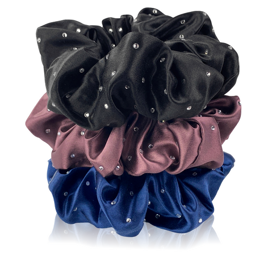 Silk Hair Ties with Crystals: Mystery Pack - 6 piece