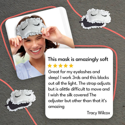 100 silk eye mask with silk filling mulberry silk eyemask Charming Lashes cute fun flirty silk eye mask
