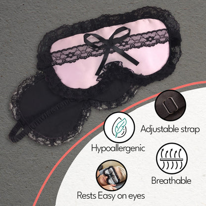 celestial silk lace and silk sleep eye mask features
