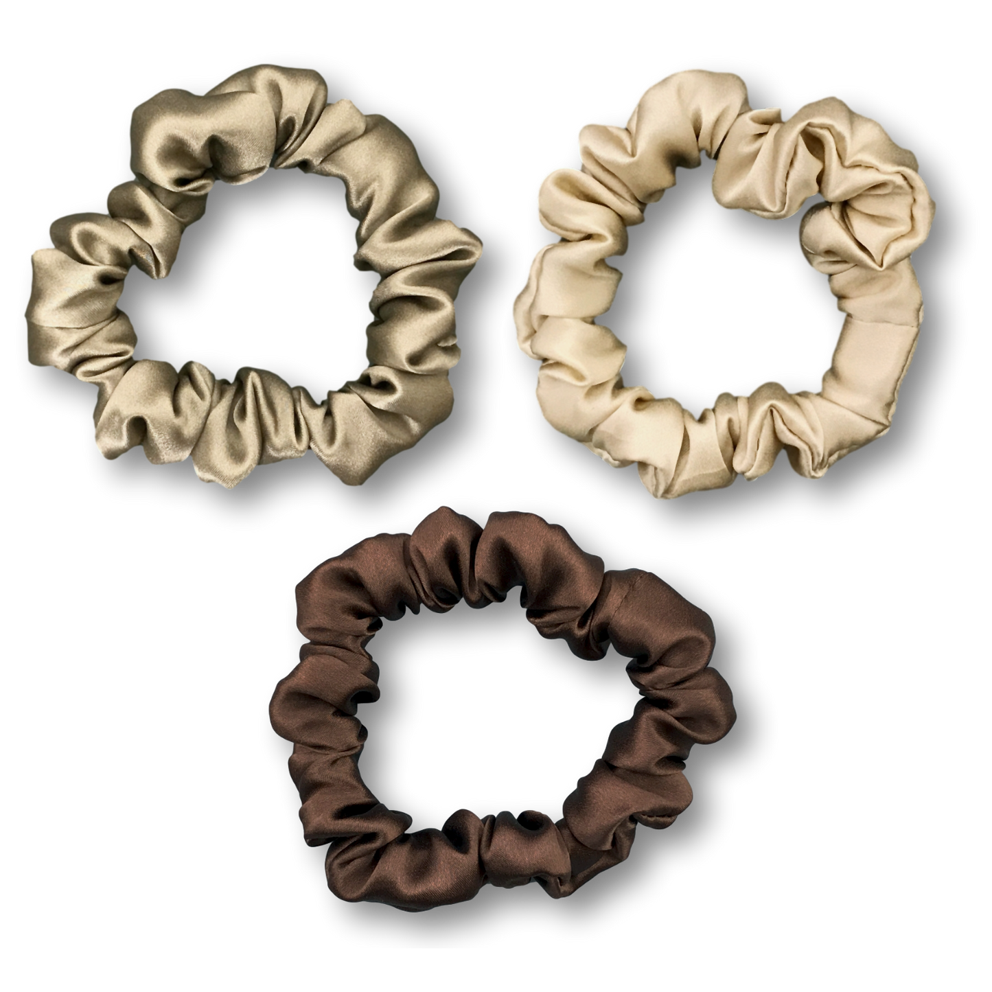 Silk Hair Ties - Chocolate, Taupe and Dark Taupe - Small