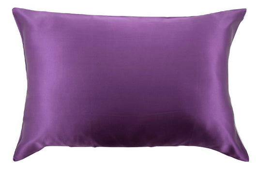 25 Momme Silk Pillowcase - Queen Plum Zipper Closure - Outlet