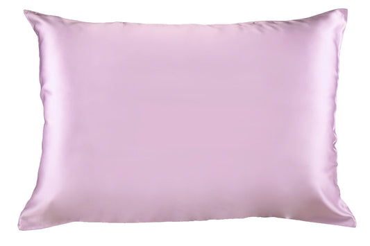 25 Momme Silk Pillowcase Queen Lavender Zipper Closure - Outlet