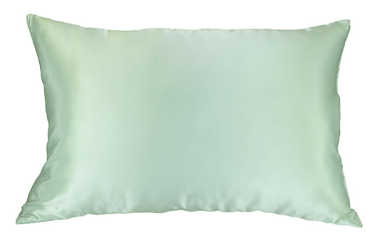 25 Momme Silk Pillowcase - King Mint Green Zipper Closure - Outlet