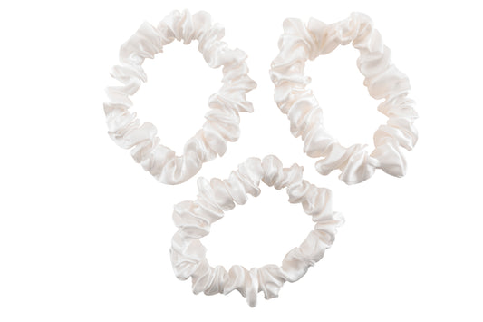 Silk Hair Ties - Ivory (Skinny) - Outlet