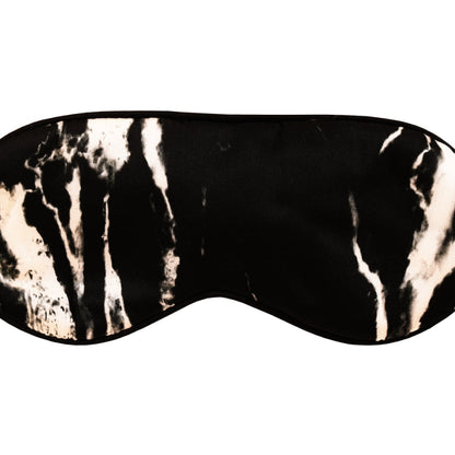 MULBERRY SILK EYE MASK - BLACK MARBLE - Outlet