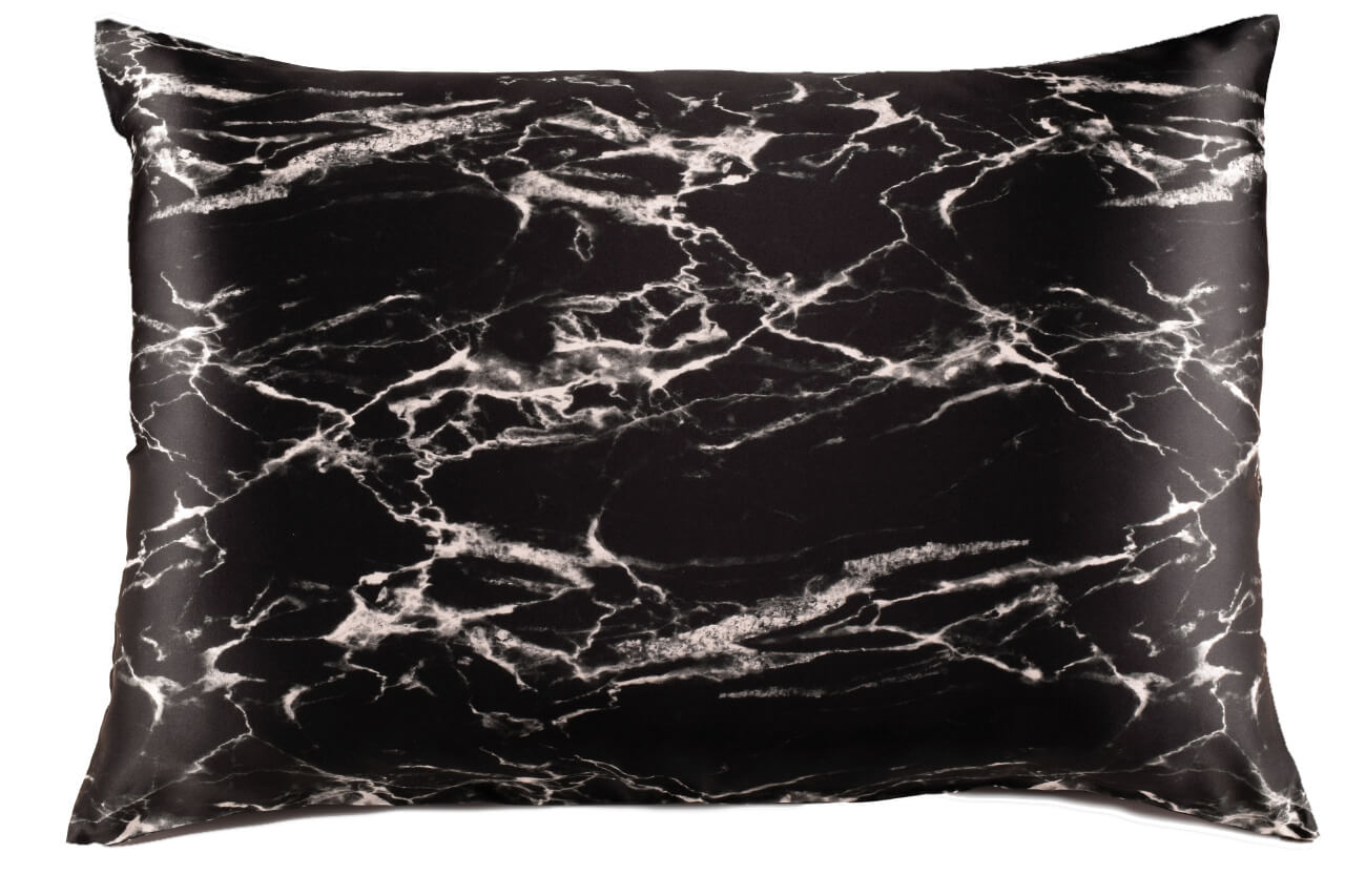 Black marble Celestial silk pillowcase 25 mm black marble silk pillowcase 25 momme 
