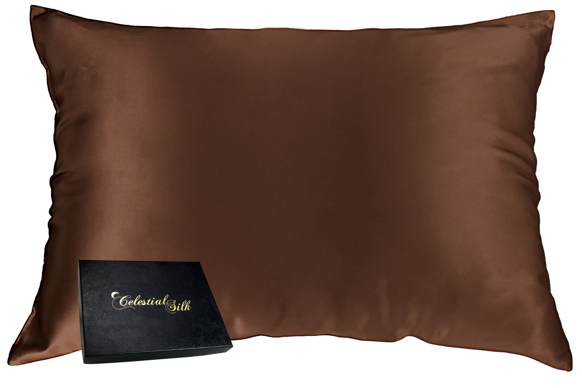 Celestial Silk chocolate brown mulberry silk pillowcase