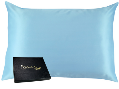 Celestial Silk icy blue silk pillowcase