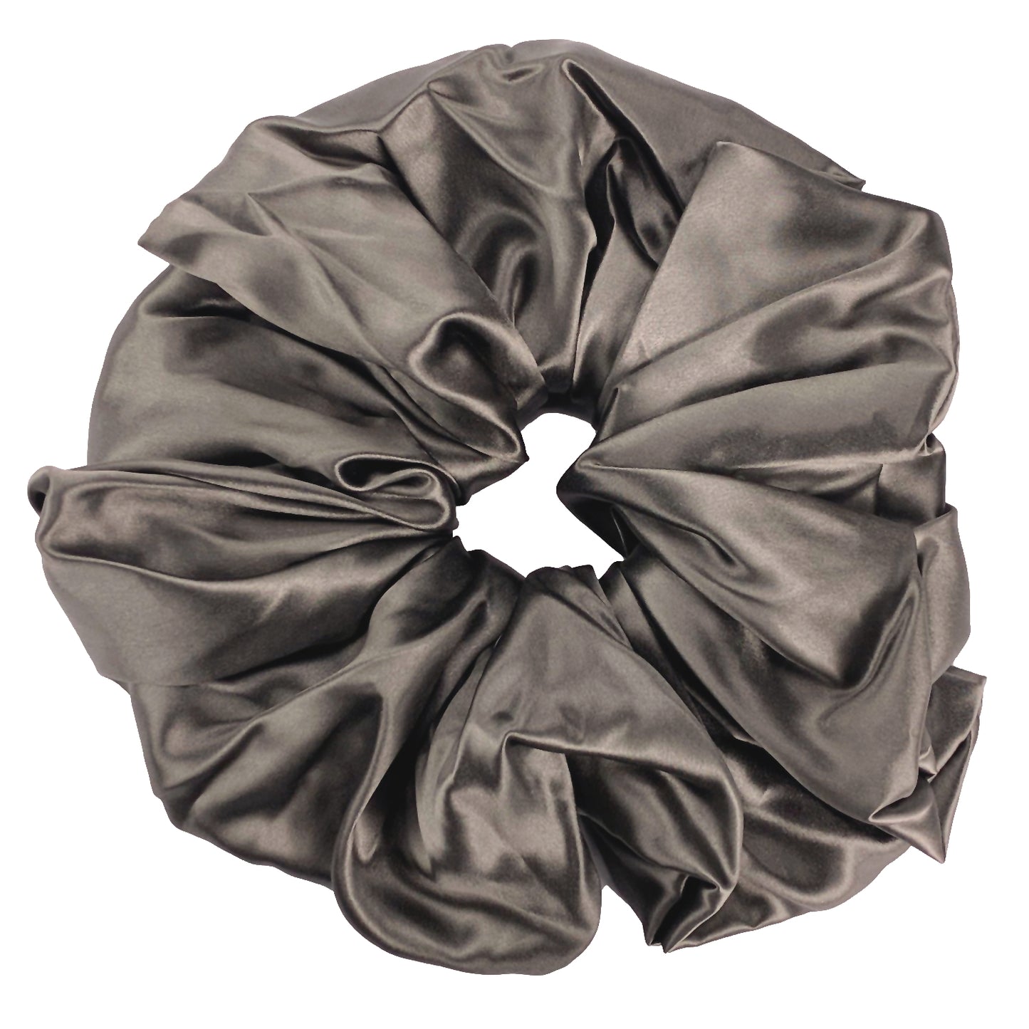 charcoal gray oversized scrunchie celestial silk charcoal grey jumbo silk scrunchy