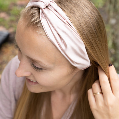 Mulberry Silk Twisted Headband - Vintage Pink
