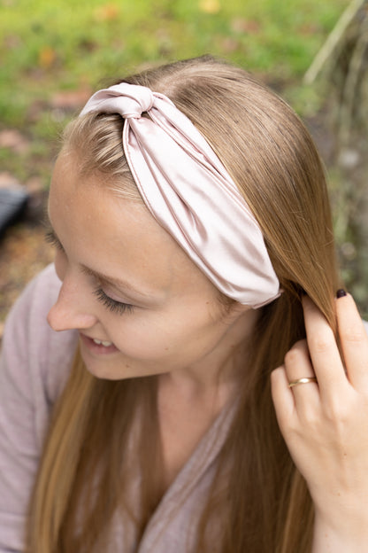 Mulberry Silk Twisted Headband - Vintage Pink