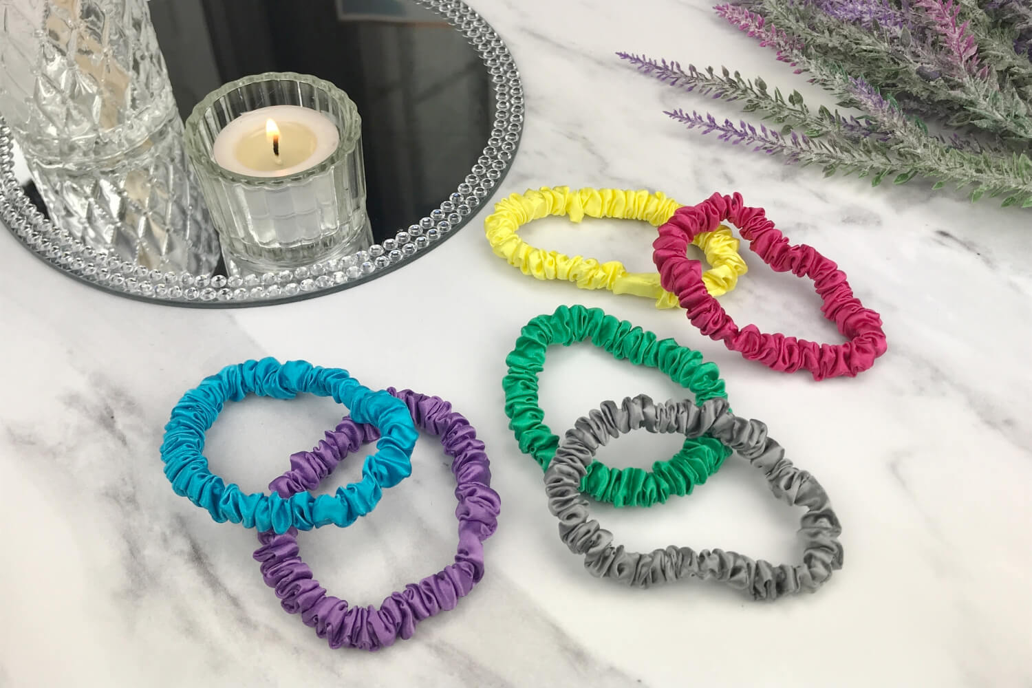 Silk Hair Ties Bright Set Mini Celestial Silk