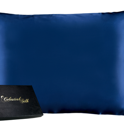 Celestial Silk navy blue mulberry silk pillowcase