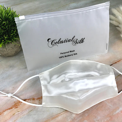silk face covering for mouth undyed silk with carrying bag