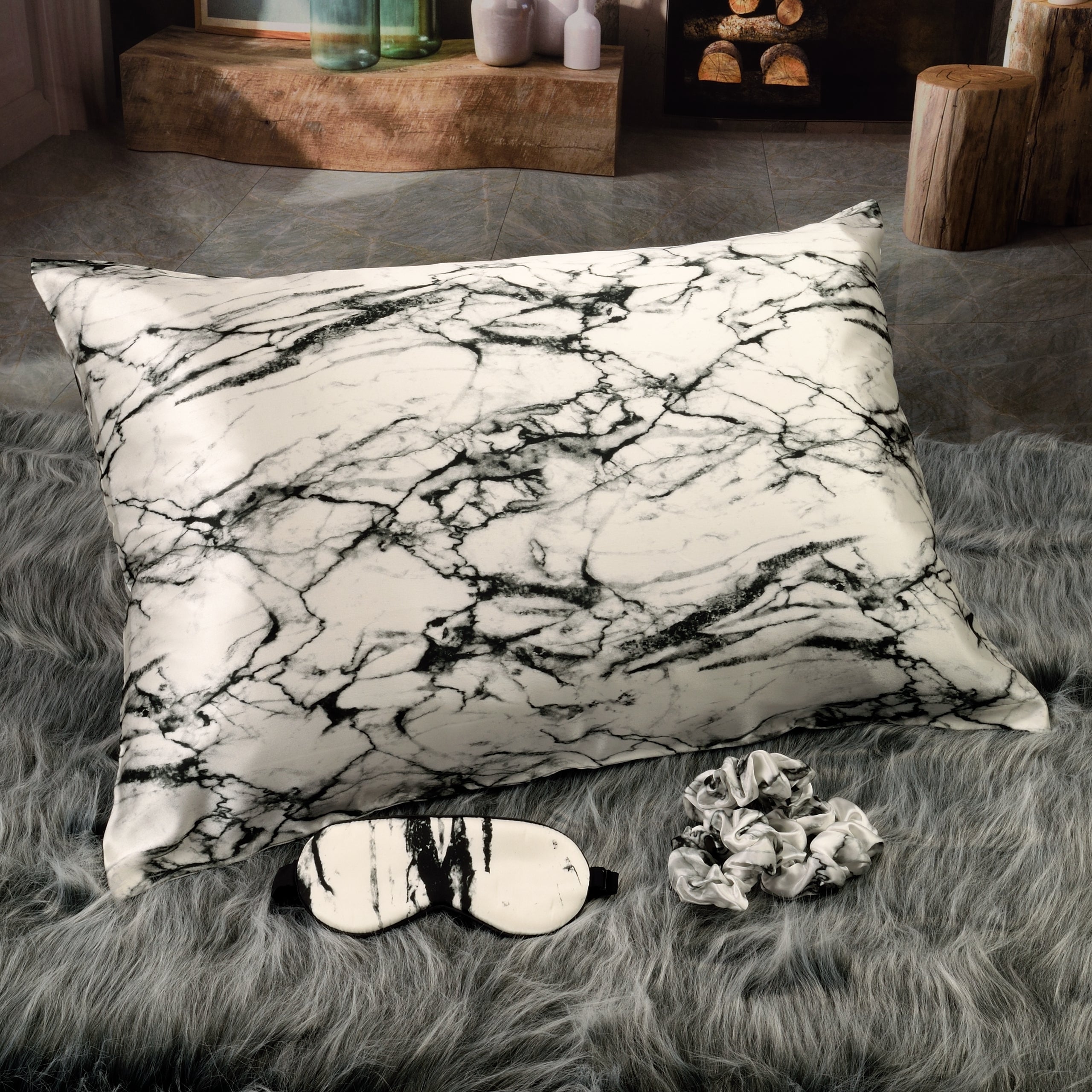 Marble silk clearance pillowcase