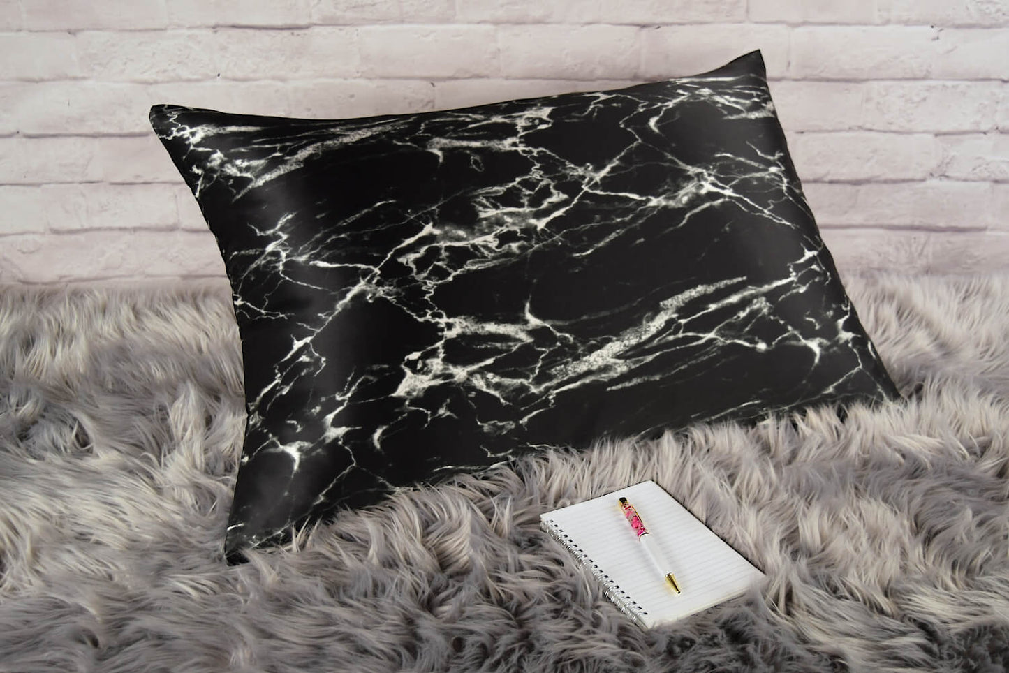 Black marble 25 momme mulberry silk pillow slip pure silk pillowcase black marble