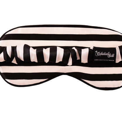 black and white striped silk eye mask mulberry silk filled eye mask