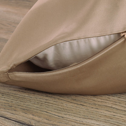Celestial Silk dark taupe silk pillowcase with hidden zipper