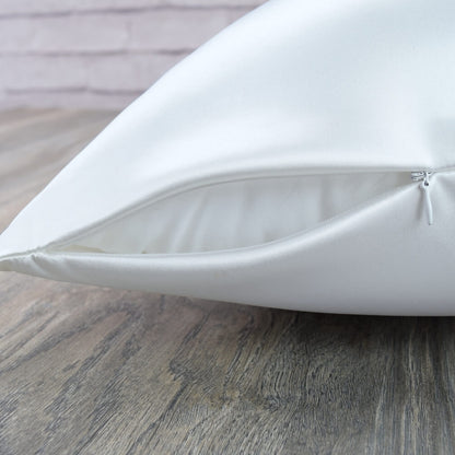 Celestial Silk white silk pillowcase with hidden zipper