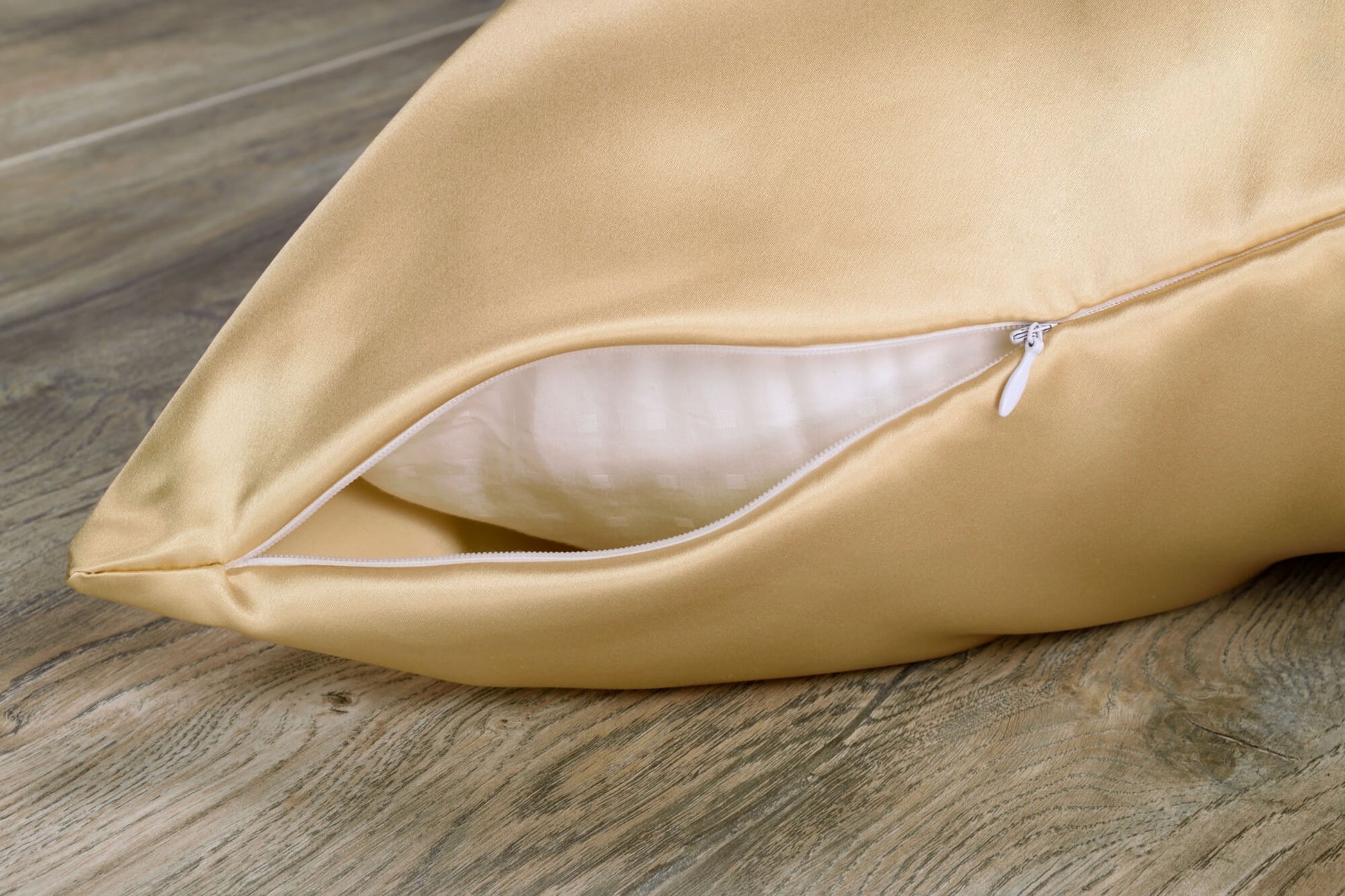 Celestial Silk gold silk pillowcase with hidden zipper