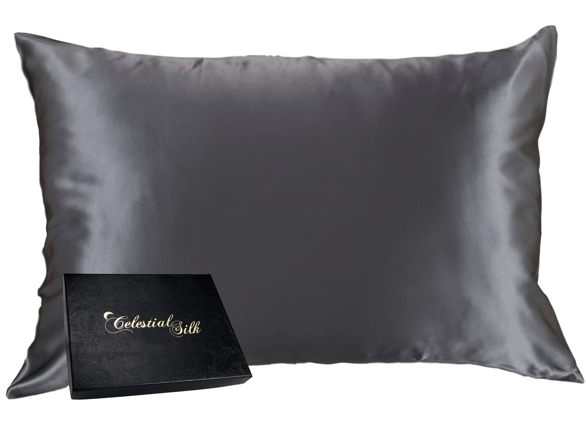 Celestial Silk charcoal gray mulberry silk pillowcase