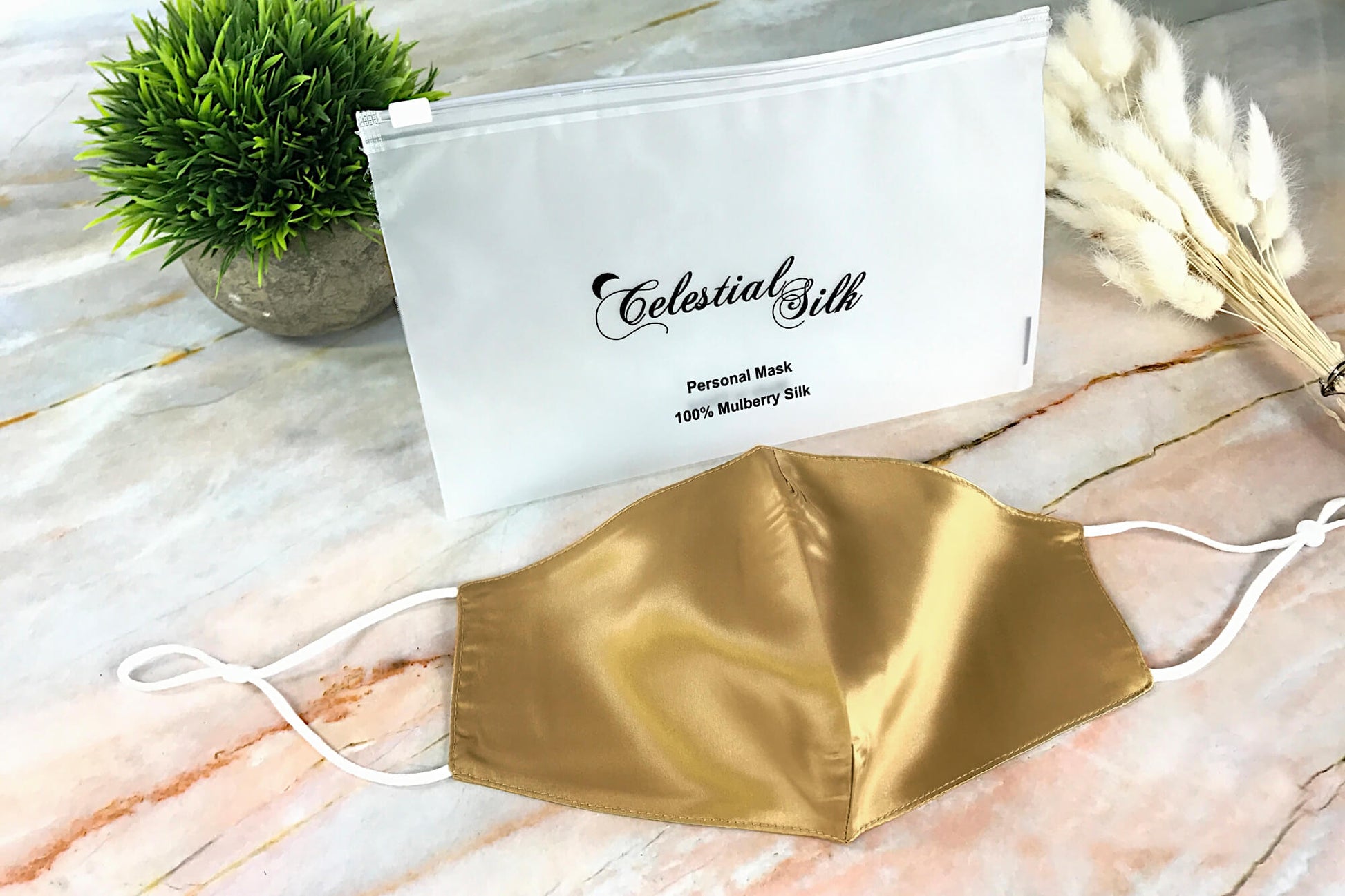 gold silk face mask silk face mask gold silk face covering with carrying bag