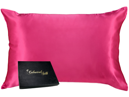 Celestial Silk hot pink silk pillowcase