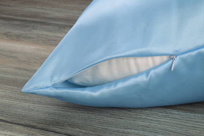Celestial Silk 25 momme silk pillowcase icy blue with hidden zipper