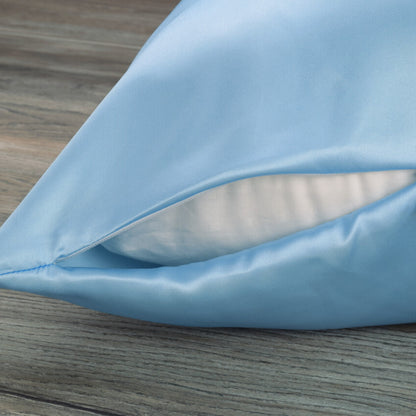 Celestial Silk icy blue silk pillowcase with hidden zipper