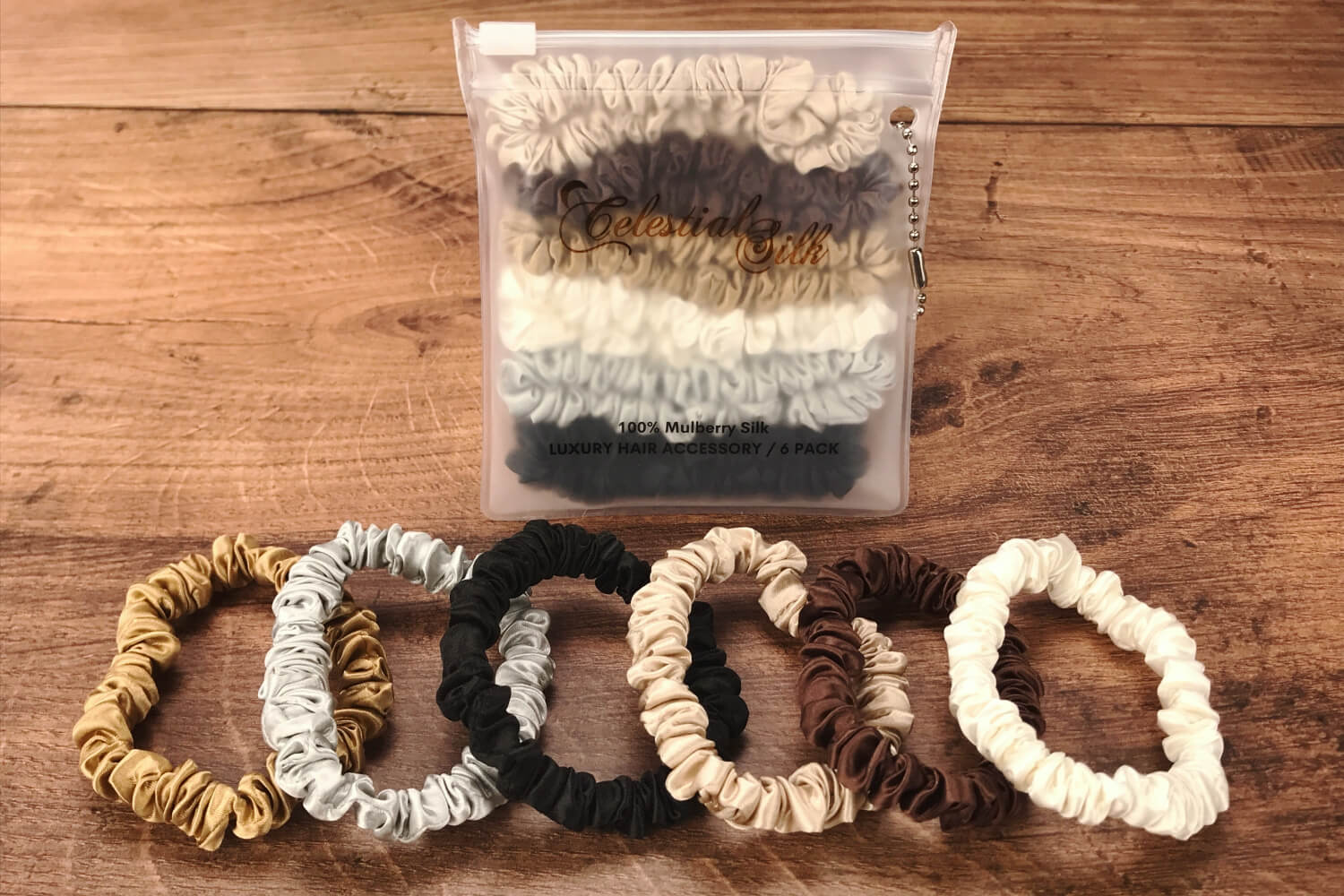 Silk Hair Ties Neutrals Set Mini Celestial Silk