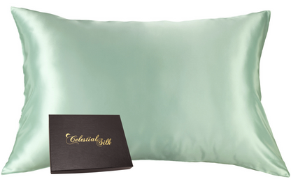 Celestial Silk mint green mulberry silk pillowcase