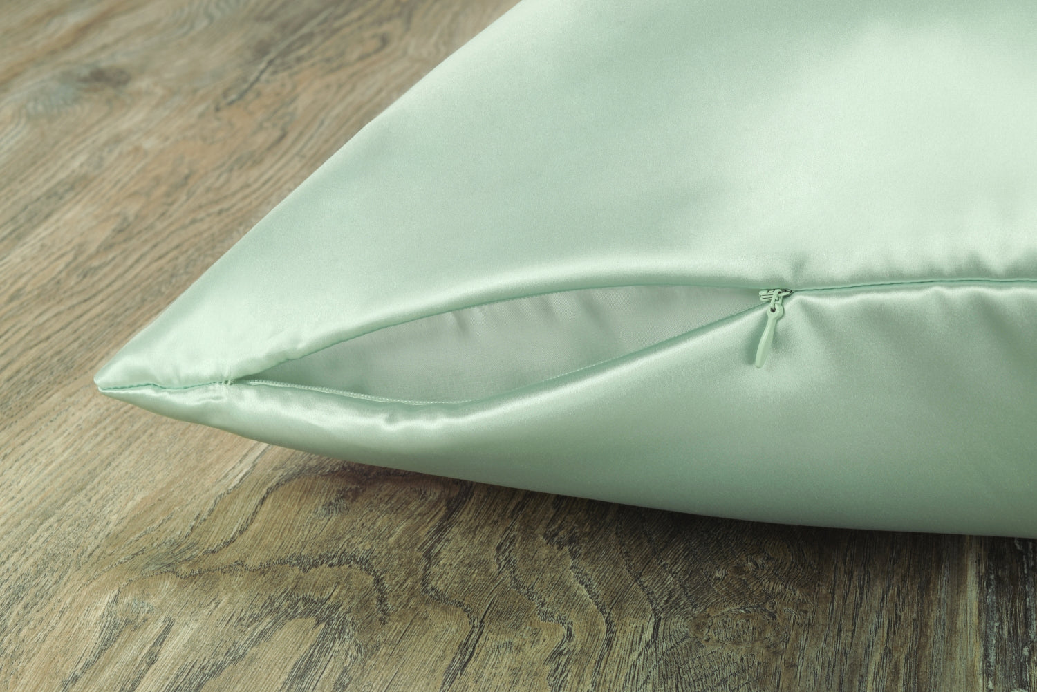 Celestial Silk 25 momme silk pillowcase mint green with hidden zipper