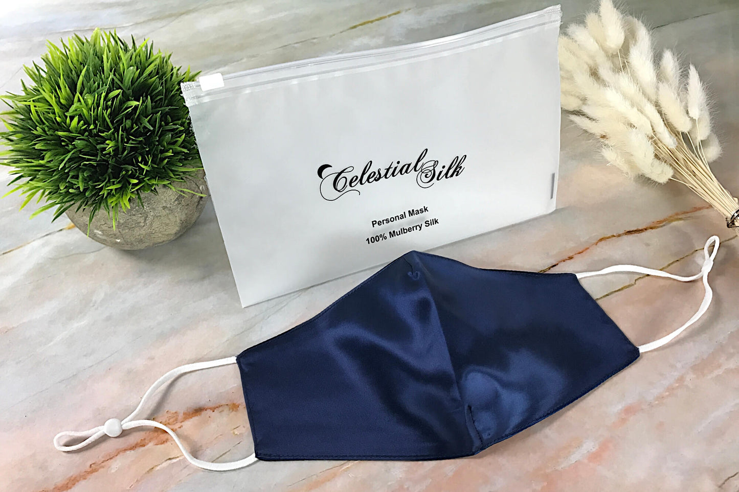 navy blue silk face mask navy silk face covering pure silk face mask with carrying bag