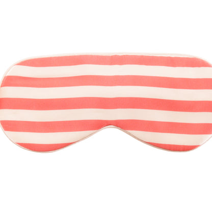 Mulberry Silk Eye Mask - Pink and White Stripe Side Sleeper - Outlet