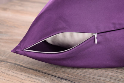 Celestial Silk 25 momme silk pillowcase plum with hidden zipper